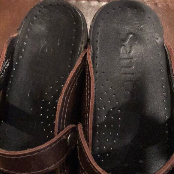 Sanita 4 brown leather clog slip on shoe - Picture 3 of 5